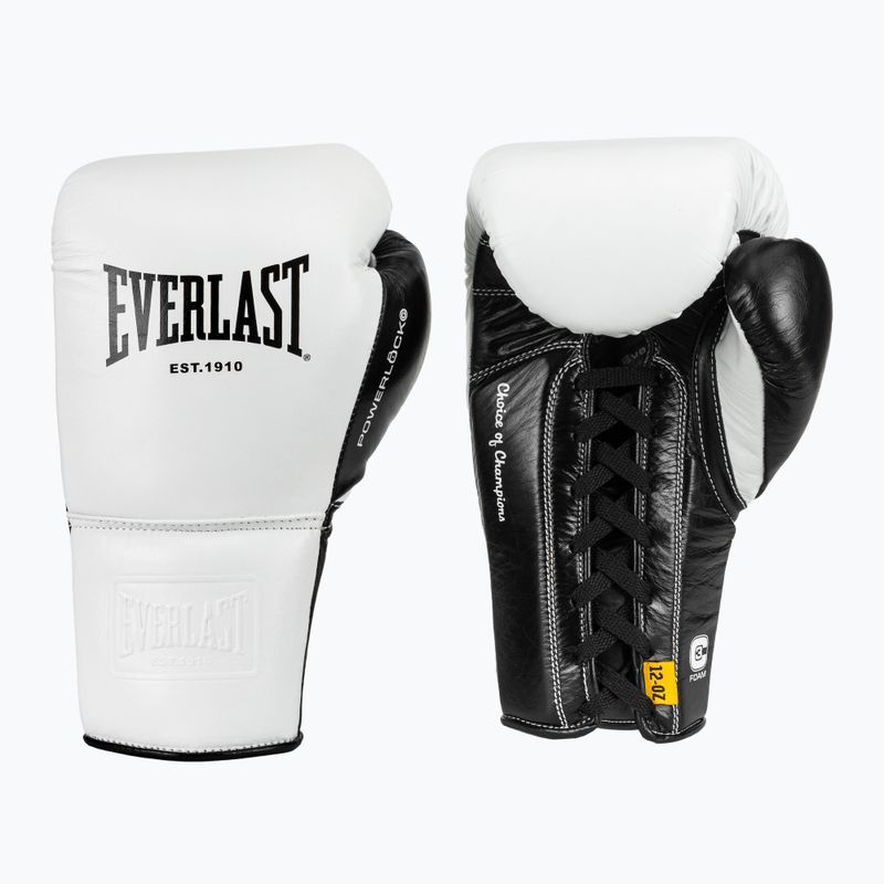 Рукавиці боксерські Everlast Powerlock Pro OG Laced white/black