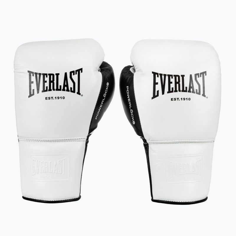 Рукавиці боксерські Everlast Powerlock Pro OG Laced white/black 2