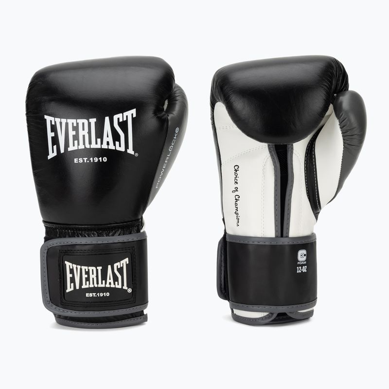 Рукавиці боксерські Everlast Powerlock OG H&L Leather Advanced Training black/white