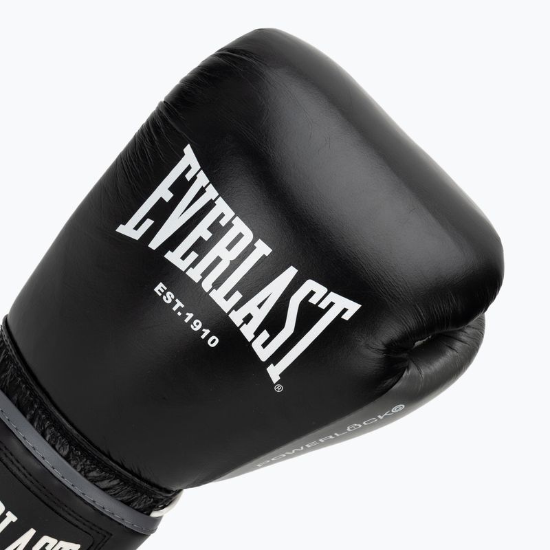 Рукавиці боксерські Everlast Powerlock OG H&L Leather Advanced Training black/white 5