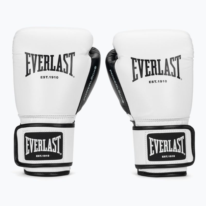 Рукавиці боксерські Everlast Powerlock OG H&L Leather Advanced Training white/black 2