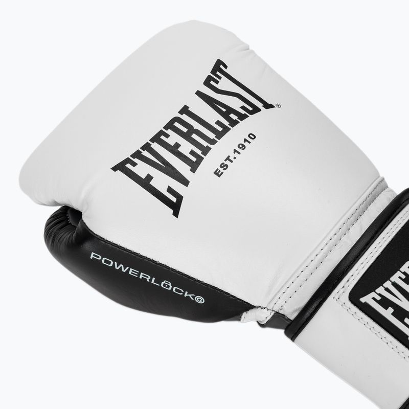 Рукавиці боксерські Everlast Powerlock OG H&L Leather Advanced Training white/black 6