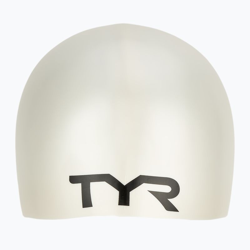 Шапочка для плавання дитяча TYR Wrinkle-Free Silicone white