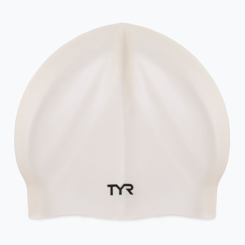 Шапочка для плавання TYR Wrinkle-Free Silicone Cap біла LCS