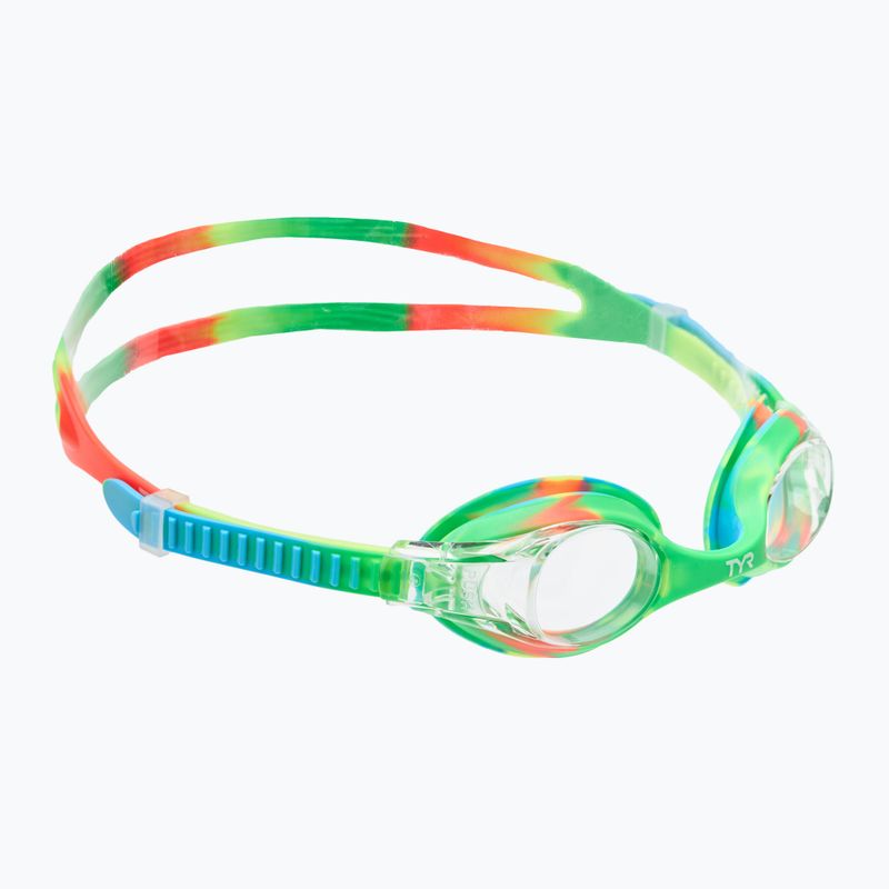 Окуляри для плавання дитячі TYR Swimple Tie Dye Non-Mirrored clear/ green/ orange
