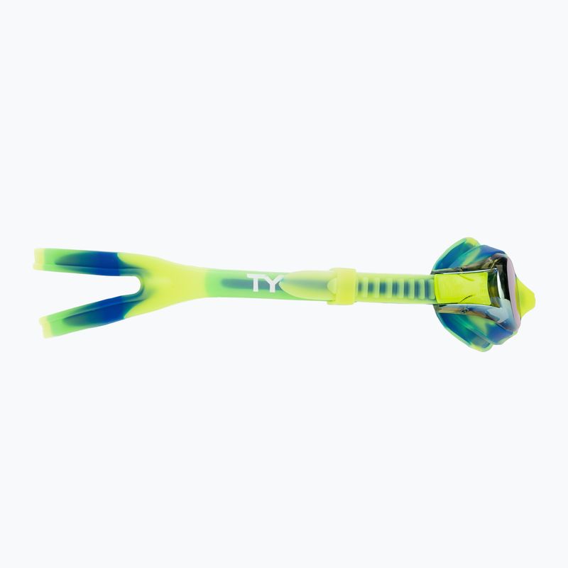 Дитячі окуляри для плавання TYR Swimple Tie Dye Дзеркальне золото / зелений / синій 3