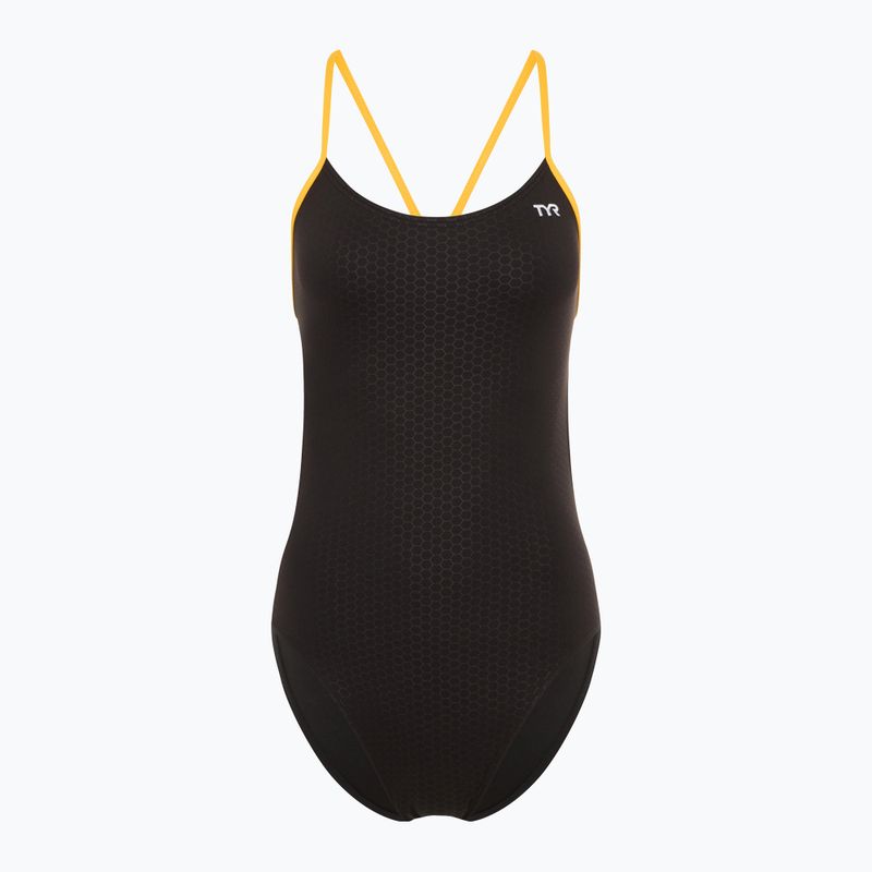 Купальник суцільний жіночий TYR Hexa Cutoutfit black/gold