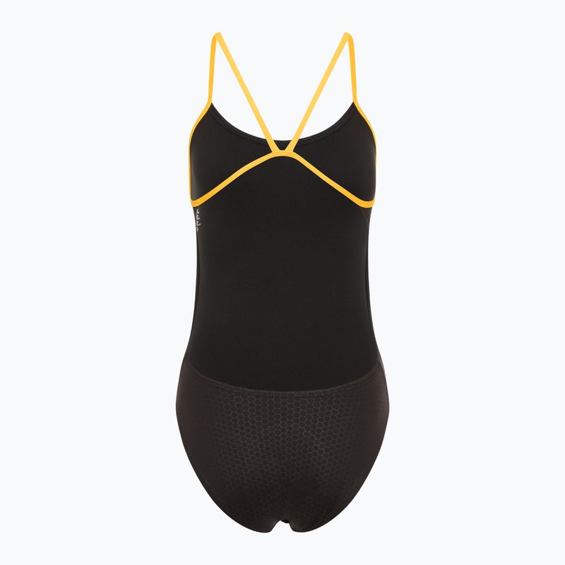 Купальник суцільний жіночий TYR Hexa Cutoutfit black/gold 2