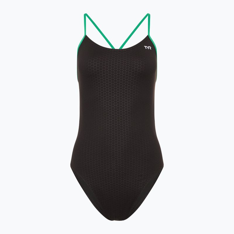 Купальник суцільний жіночий TYR Hexa Cutoutfit black/green