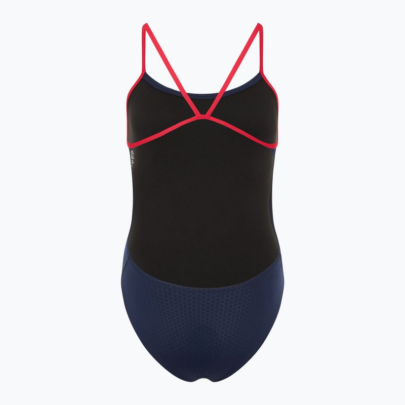 Купальник суцільний жіночий TYR Hexa Cutoutfit navy/red 2