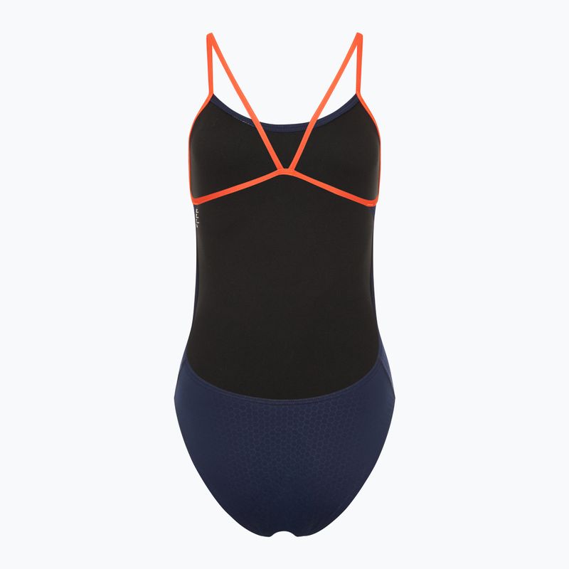 Купальник суцільний жіночий TYR Hexa Cutoutfit navy/orange 2