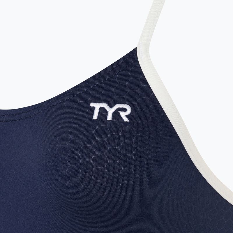 Купальник суцільний жіночий TYR Hexa Cutoutfit navy/white 3