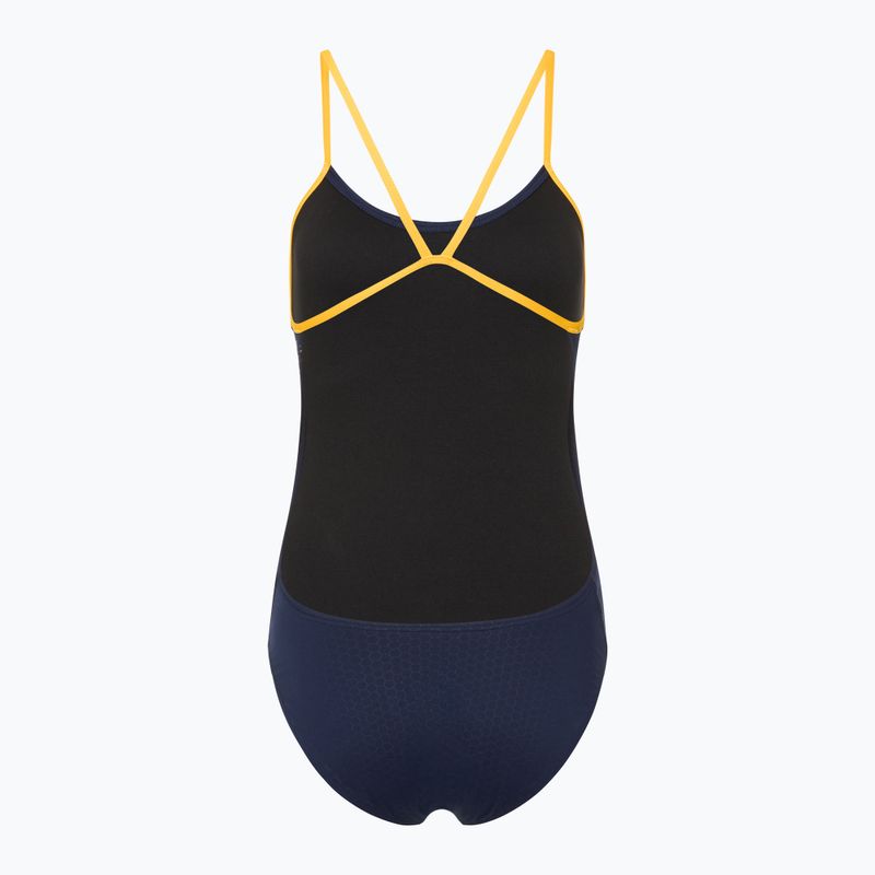Купальник суцільний жіночий TYR Hexa Cutoutfit navy/gold 2