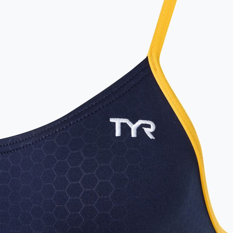 Купальник суцільний жіночий TYR Hexa Cutoutfit navy/gold 3