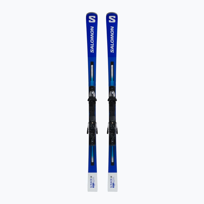 Лижі гірські Salomon S Race GS 10 + M12 GW блакитно-білі L47038300