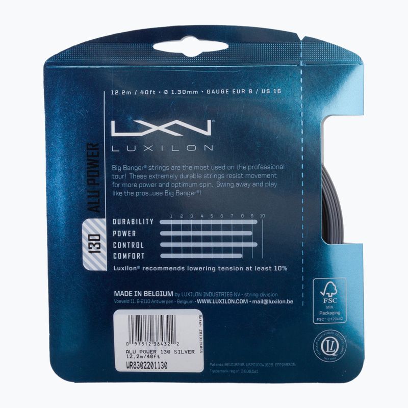 Тенісна струна Luxilon Alu Power 130 12,2 m срібляста WR8302201 2