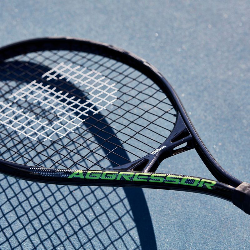Ракетка тенісна Wilson Aggressor 112 чорно-зелена WR087510U 9