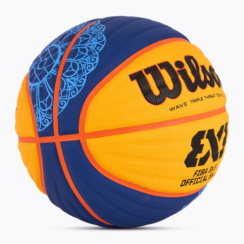 М'яч баскетбольний Wilson Fiba 3x3 Game Ball Paris Retail 2024 blue/yellow розмір 6 2