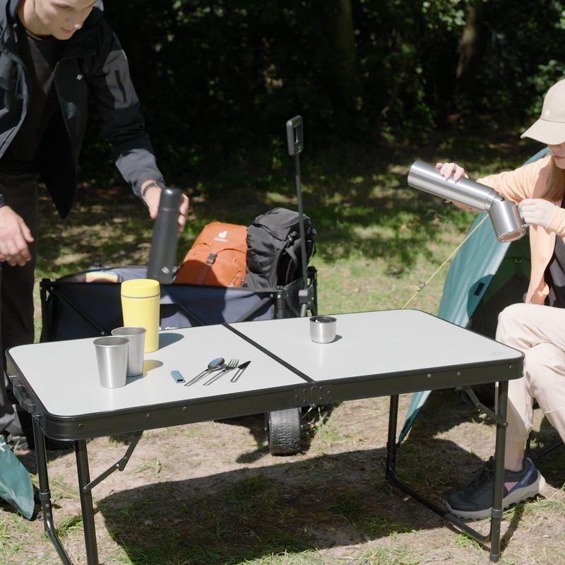 Складаний туристичний стіл KADVA CAMPtable великий для 4-6 осіб сірий 18