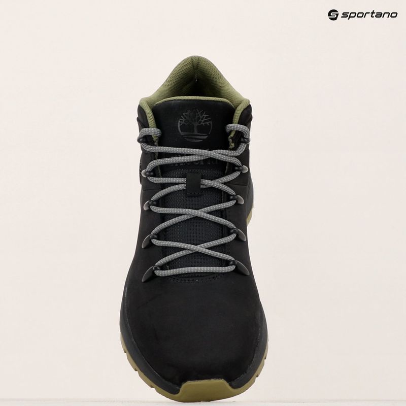 Чоловічі черевики Timberland Sprint Trekker Mid Lace з чорного нубуку/медового зеленого кольору 9