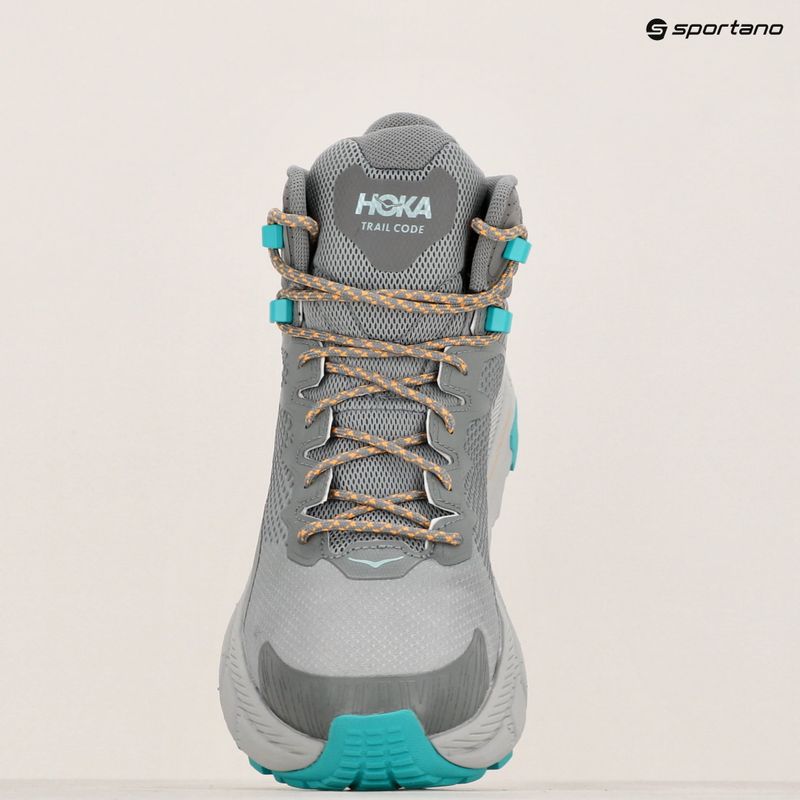 Черевики туристичні чоловічі HOKA Trail Code GTX galactic grey/electric aqua 15