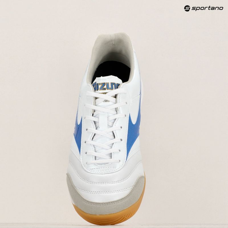 Кросівки футбольні чоловічі Mizuno Morelia Sala Elite IN white/laser blue/gold 9