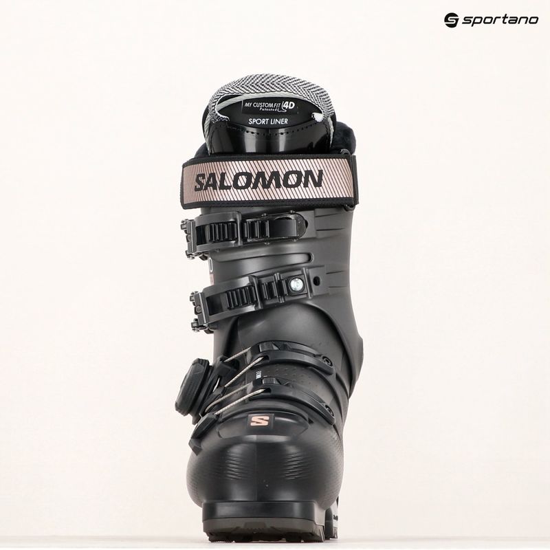 Черевики лижні жіночі Salomon S/Pro Supra Boa 95 W GW black/beluga/pink gold metallic 7