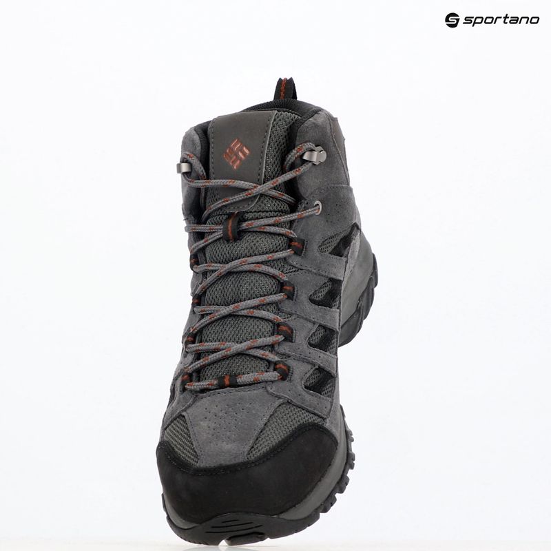 Черевики трекінгові чоловічі Columbia Crestwood Mid Wp V2 dark grey/ deep rust 9
