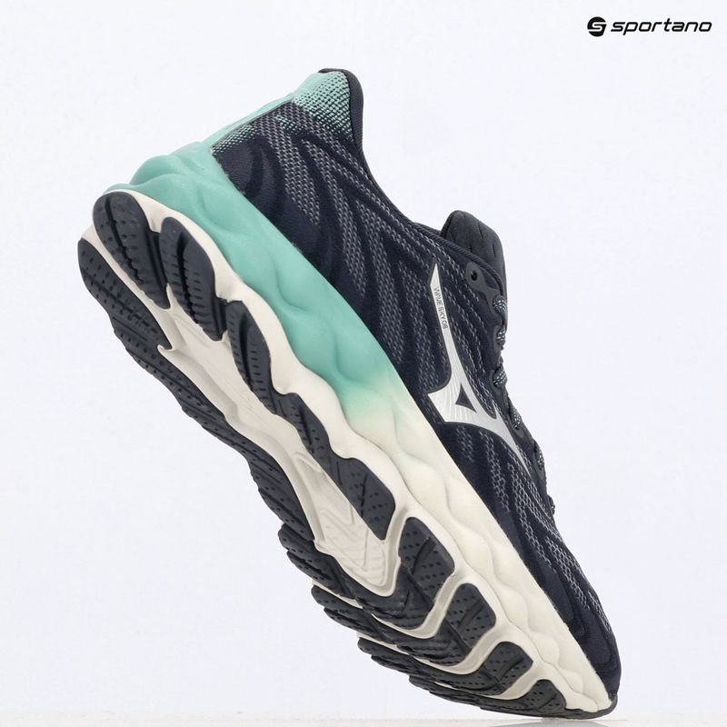 Кросівки для бігу жіночі Mizuno Wave Sky 8 india ink/neo silver/dusty jade green 9