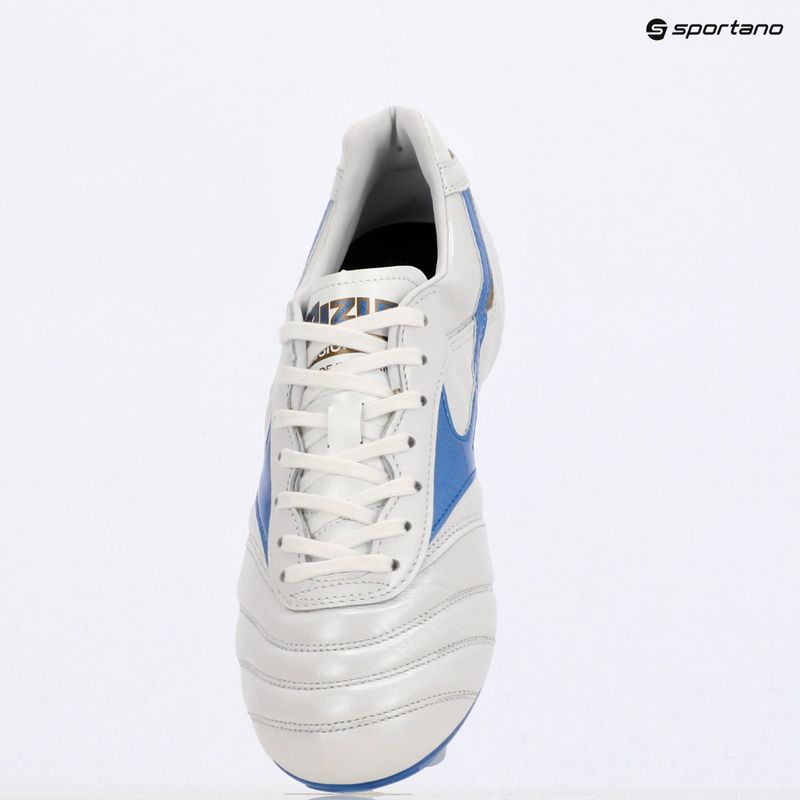 Кросівки футбольні чоловічі Mizuno Morelia II Japan Md white/laser blue/gold 9