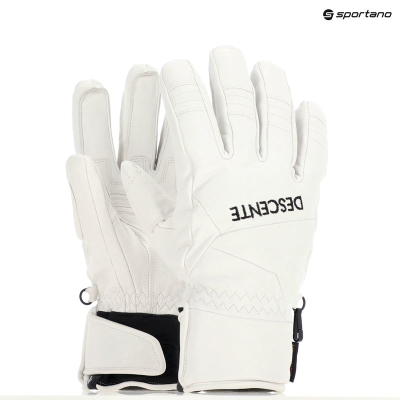 Рукавиці гірськолижні чоловічі Descente 5 Finger Leather white 4