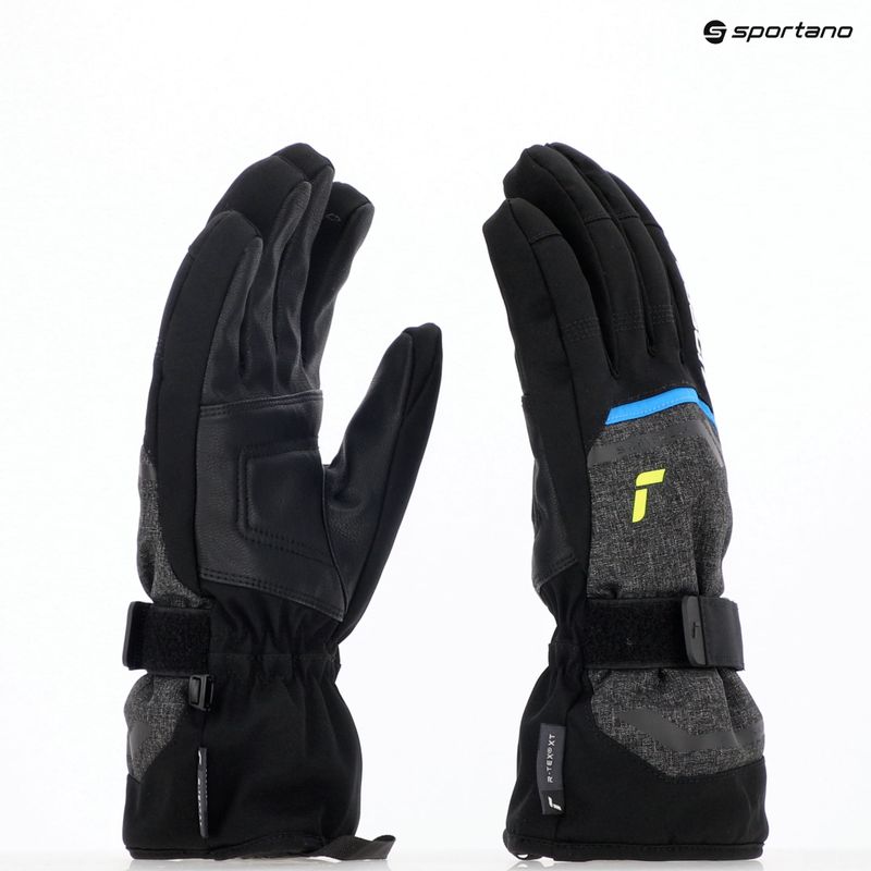Гірськолижні рукавиці Reusch Outset R-Tex XT чорний меланж/безпечний жовтий/блискучий синій 12