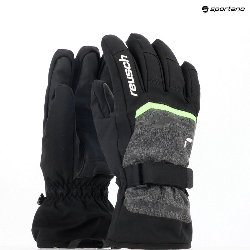 Гірськолижні рукавиці Reusch Outset R-Tex XT чорні/чорний меланж/неоновий зелений 11