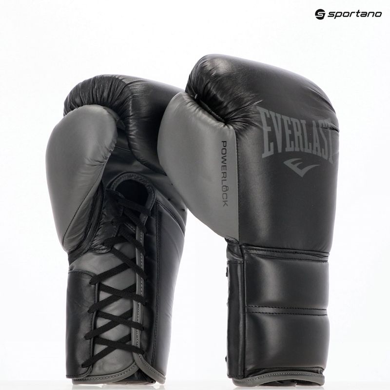 Боксерські рукавички Everlast Powerlock 2 Laced Pro Training чорні 15