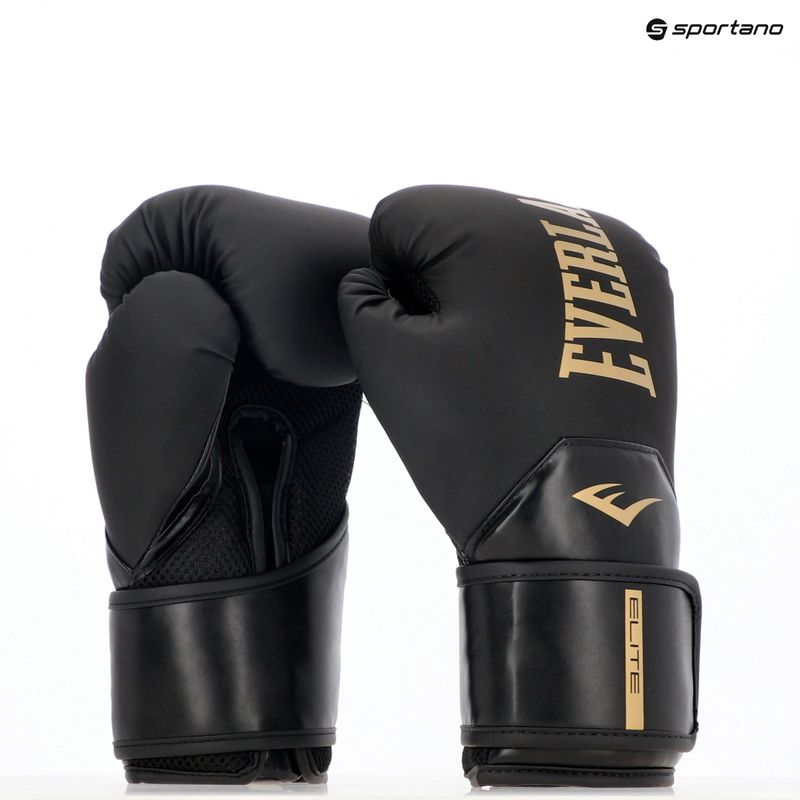 Боксерські рукавички Everlast Pro Style Elite 2 чорні / золоті 8