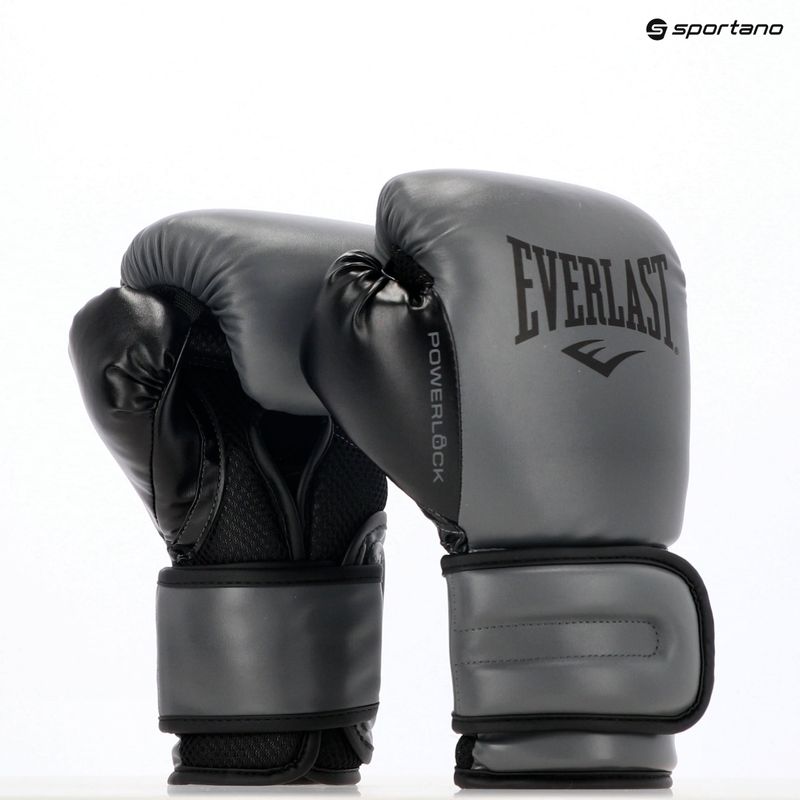 Боксерські рукавички Everlast Powerlock 2 charocal 8