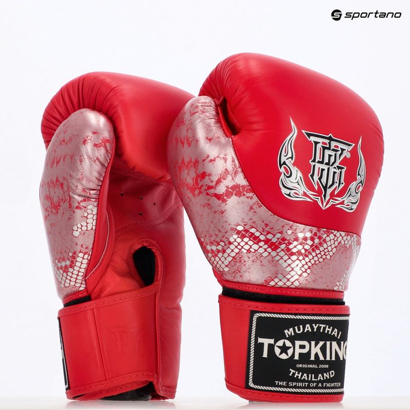 Рукавиці боксерські Top King Muay Thai Power Snake red/silver 7