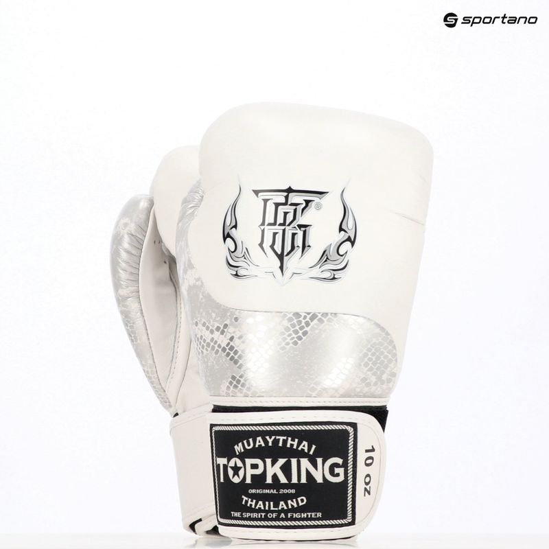 Рукавиці боксерські Top King Muay Thai Power Snake white/silver 7