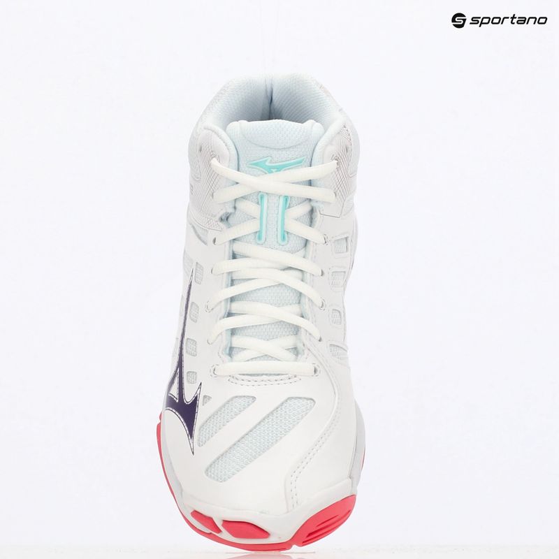 Жіночі волейбольні кросівки Mizuno Wave Voltage 2 Mid білі/фіолетові індиго/роза камелії 9