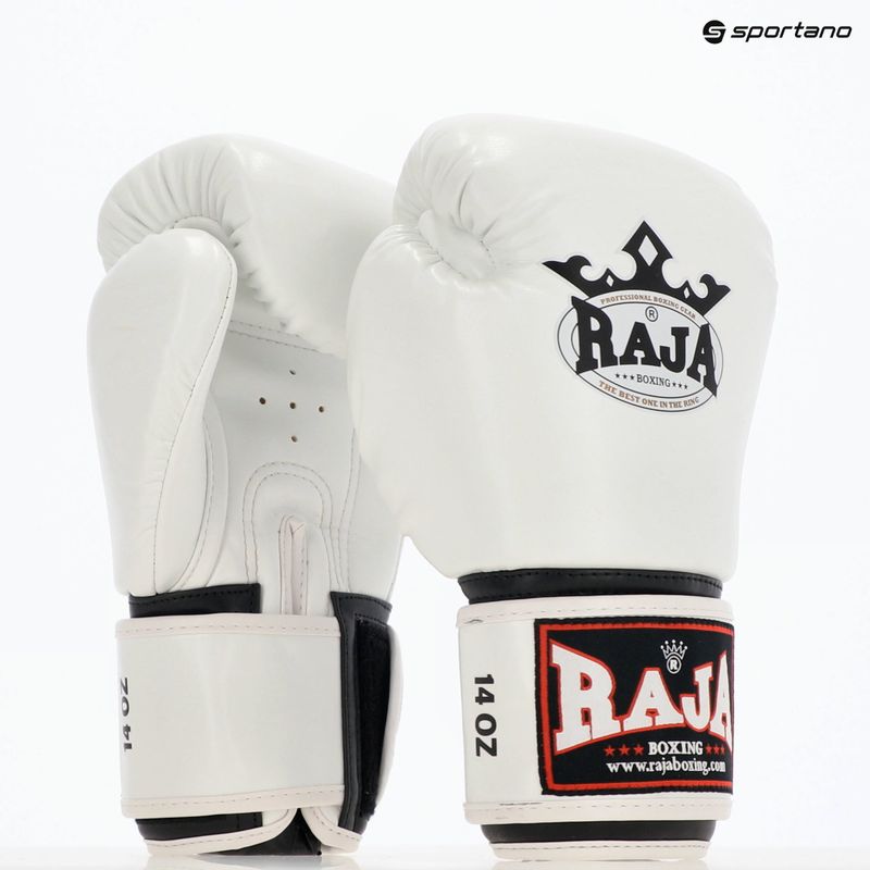 Рукавиці боксерські RAJA BOXING Single Semi Leather white 8