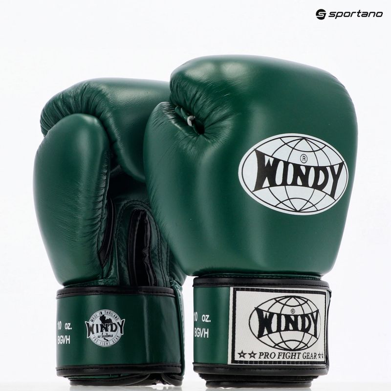 Рукавиці боксерські WINDY Classic Genuine Leather green 8