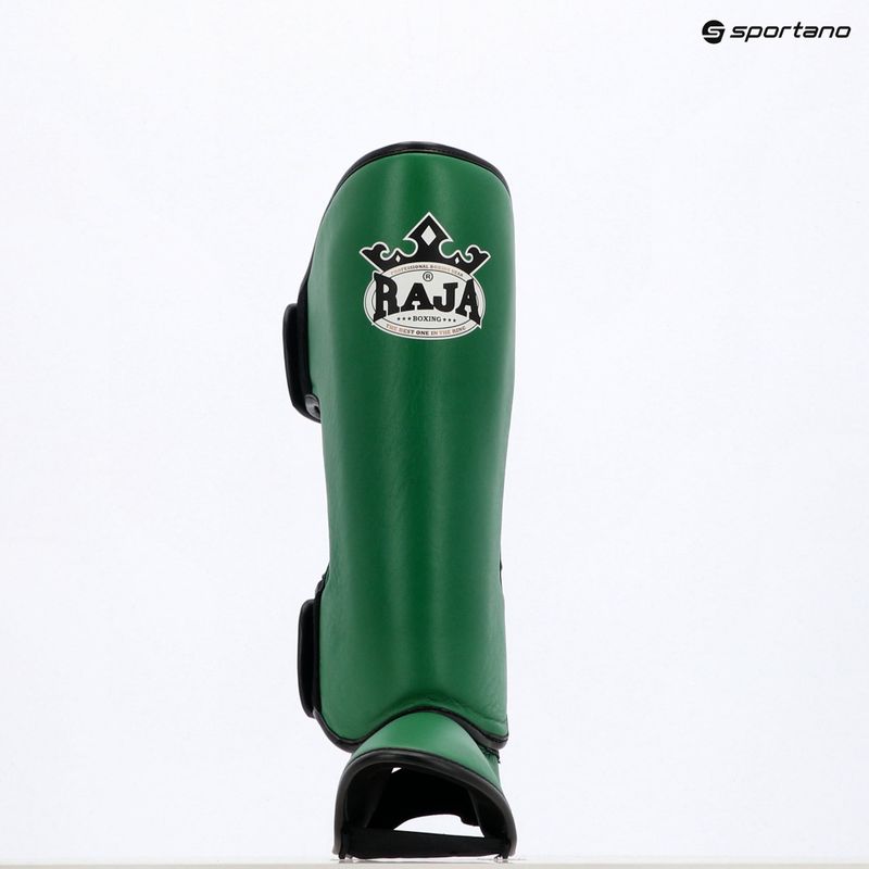 Захист гомілок та стоп RAJA BOXING Lightweight Shin Guards Genuine Leather dark green 8
