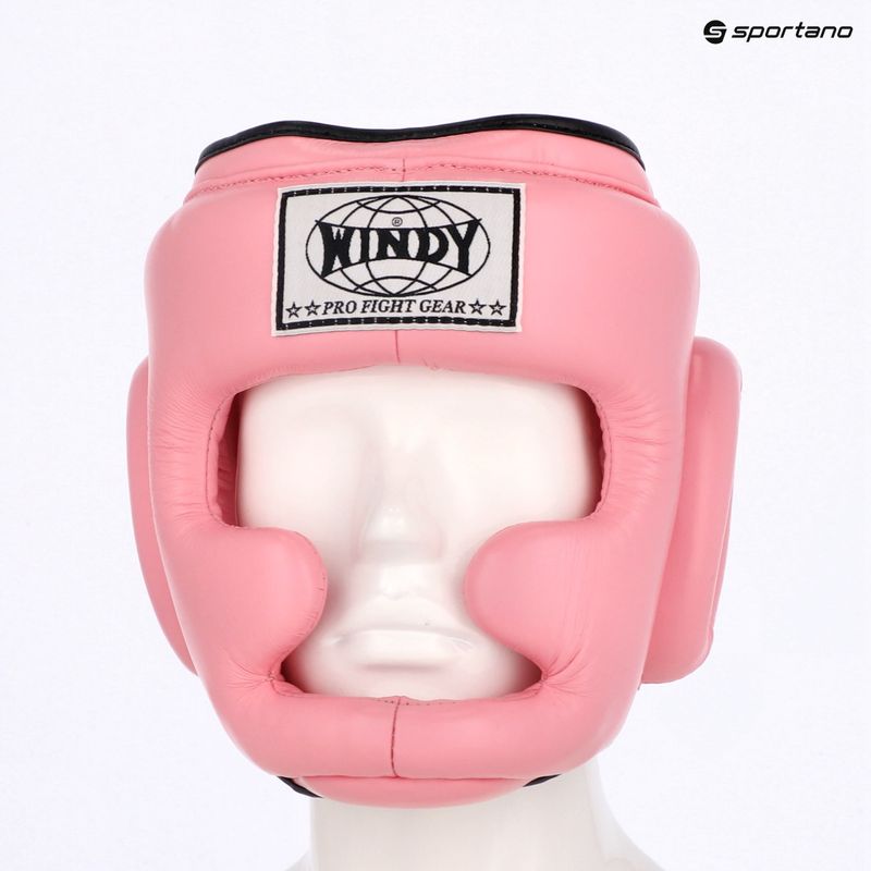 Шолом боксерський WINDY Genuine Leather pink 6