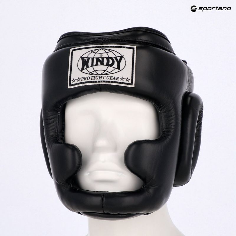 Шолом боксерський WINDY Genuine Leather black 6