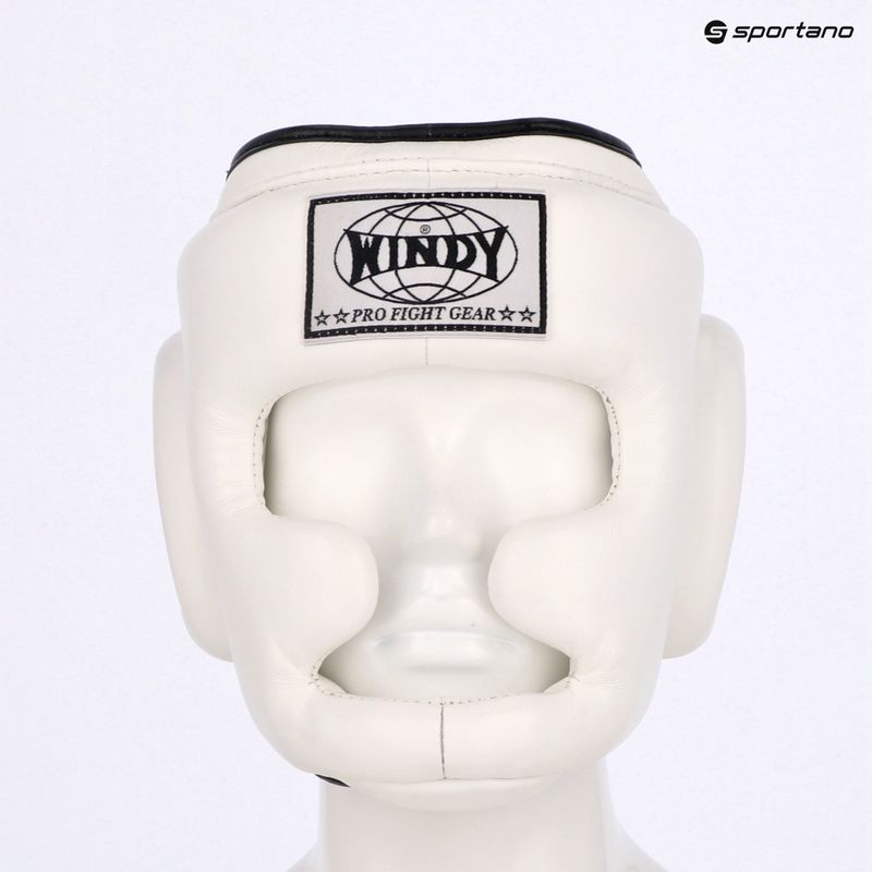 Шолом боксерський WINDY Genuine Leather white 6