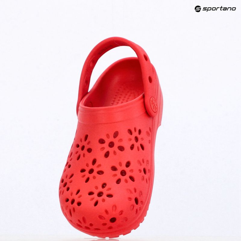 Шльопанці дитячі Crocs Classic Floral Cutout Clog Kids cherry red 10