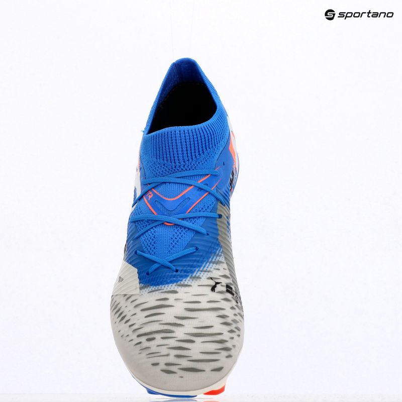 Кросівки футбольні чоловічі PUMA Future 8 Match Forever FG/AG white/ultra blue/feather gray/puma black/glowing red 9