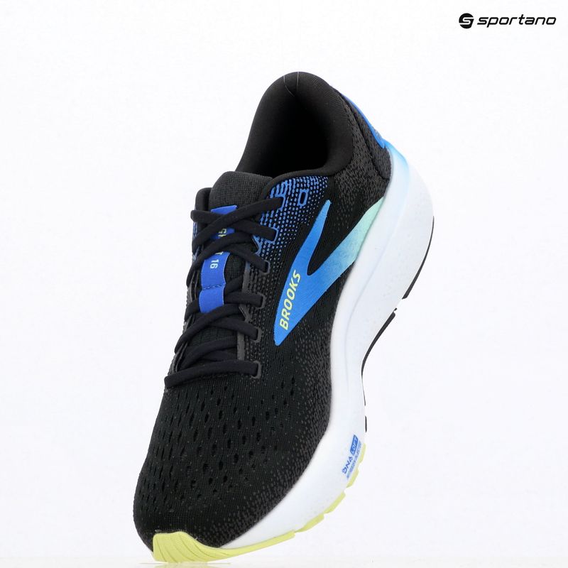 Кросівки для бігу чоловічі Brooks Ghost 16 black/cobalt/neo yellow 10