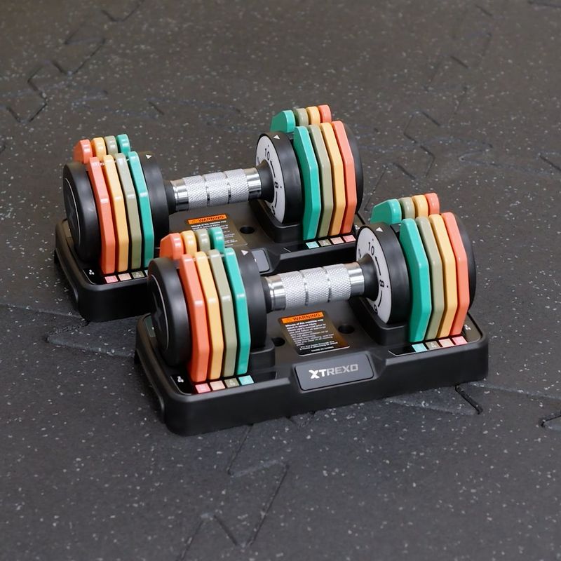 Комплект гантелей регульованих TREXO 2 x 10 кг multicolor 13