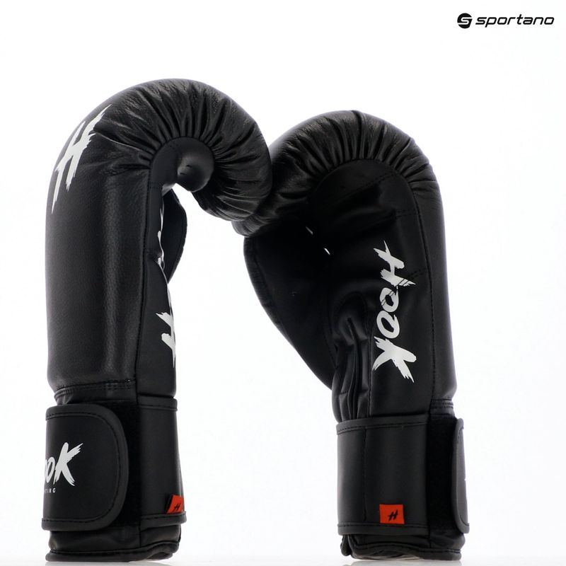 Рукавиці боксерські HOOK FIGHTING Ready to Fight шкіряні чорний 8